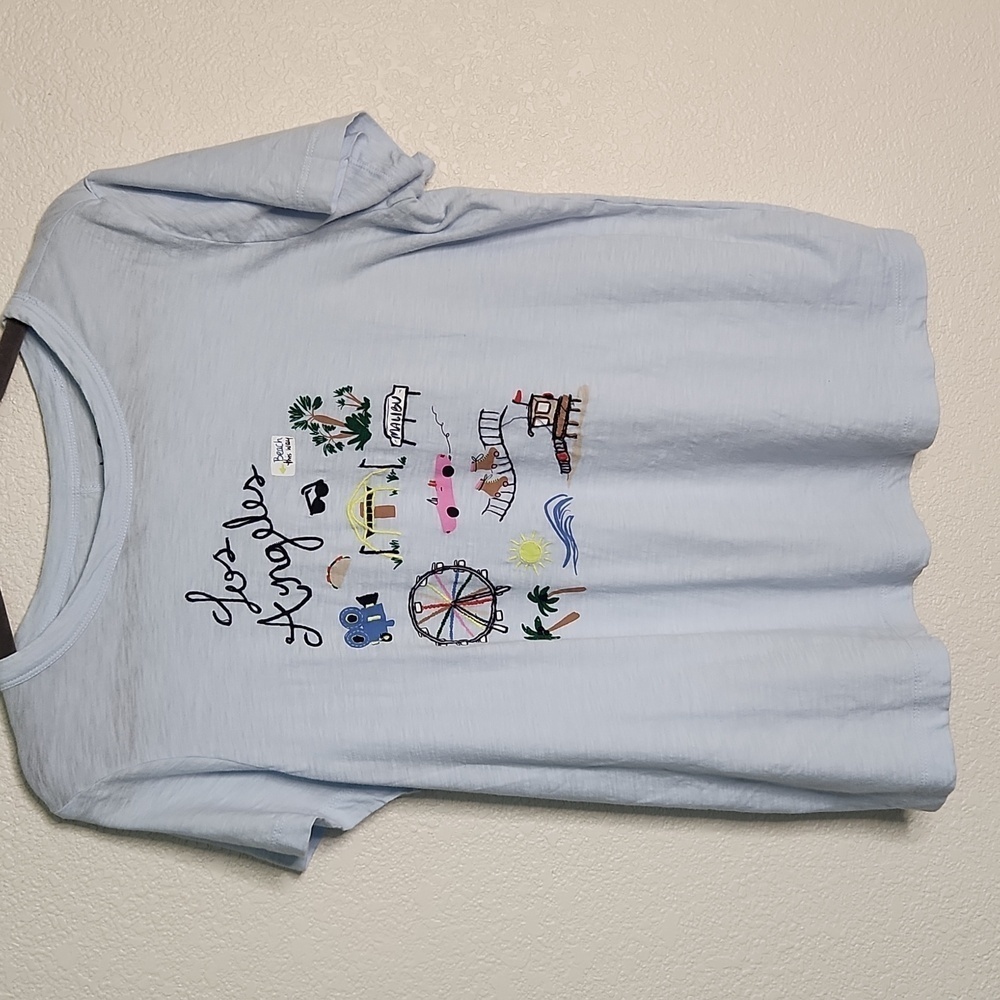 Loft Los Angeles embroidered tee, size large